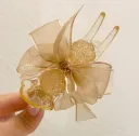 Champagne Bow Hair Clip