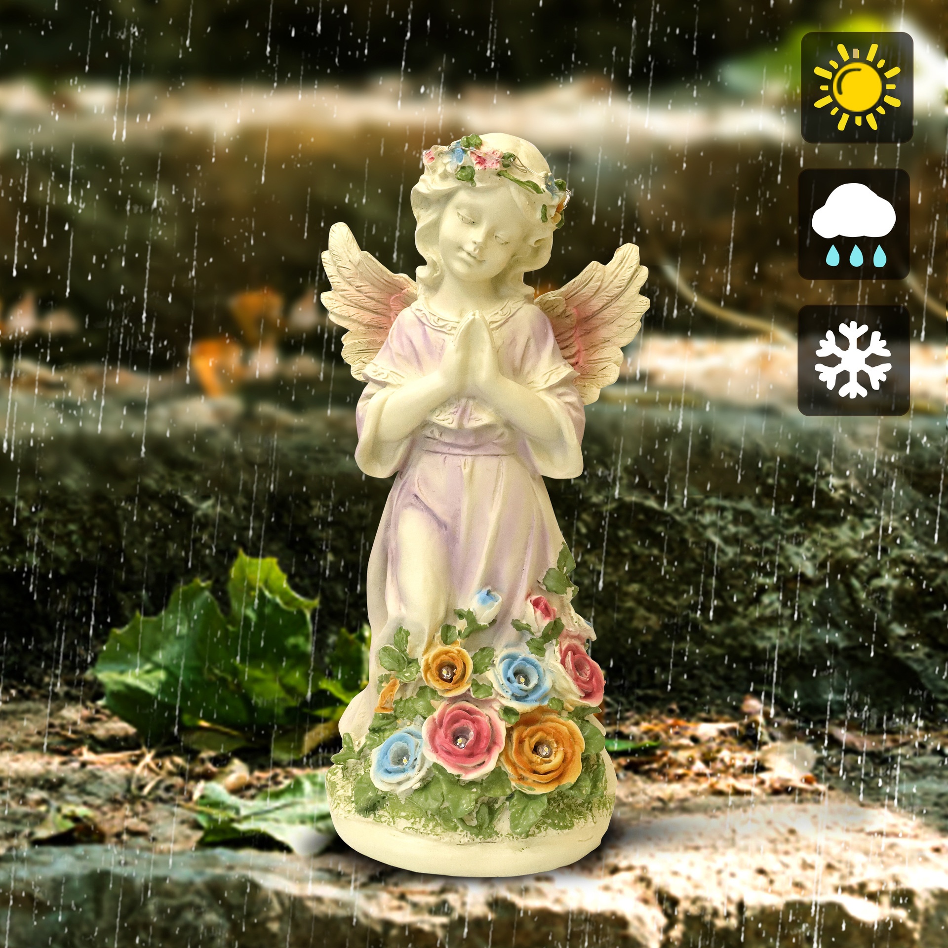 Title 1, Pastoral Solar Angel Resin Crafts Landscape Cou...