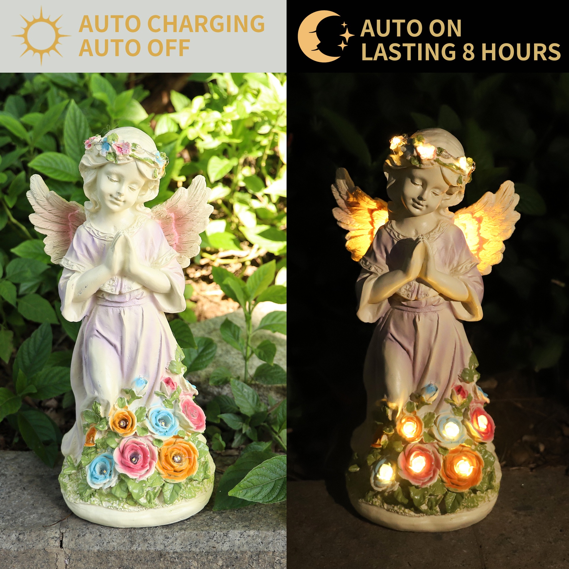 Title 3, Pastoral Solar Angel Resin Crafts Landscape Cou...