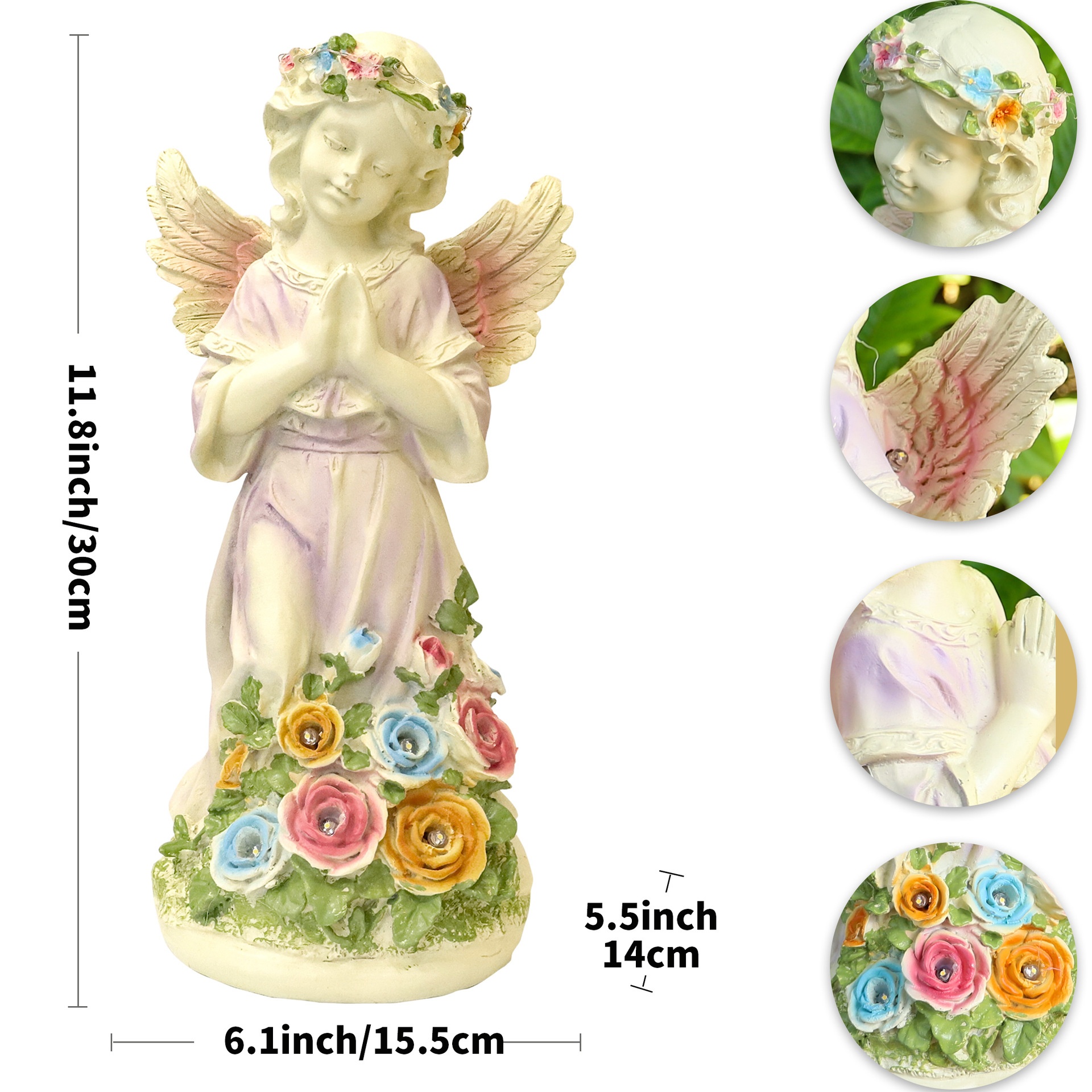 Title 4, Pastoral Solar Angel Resin Crafts Landscape Cou...