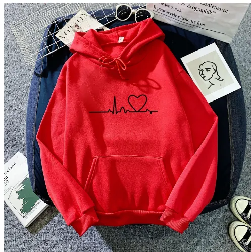 Fleece casual plus size hoodie fashion sport hoodie for women - Red