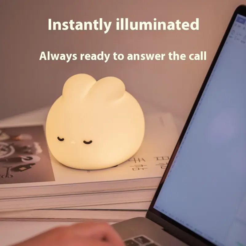 USB Charging Simple Children Get Up Rabbit Silicone Sleeping Light