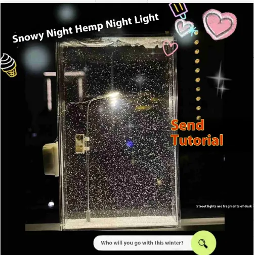 Magic Snowy Landscape Night Lights Small Street Light Snowy Flowing Night DIY Christmas Lights Christmas Desktop Decor Handmade – image 7