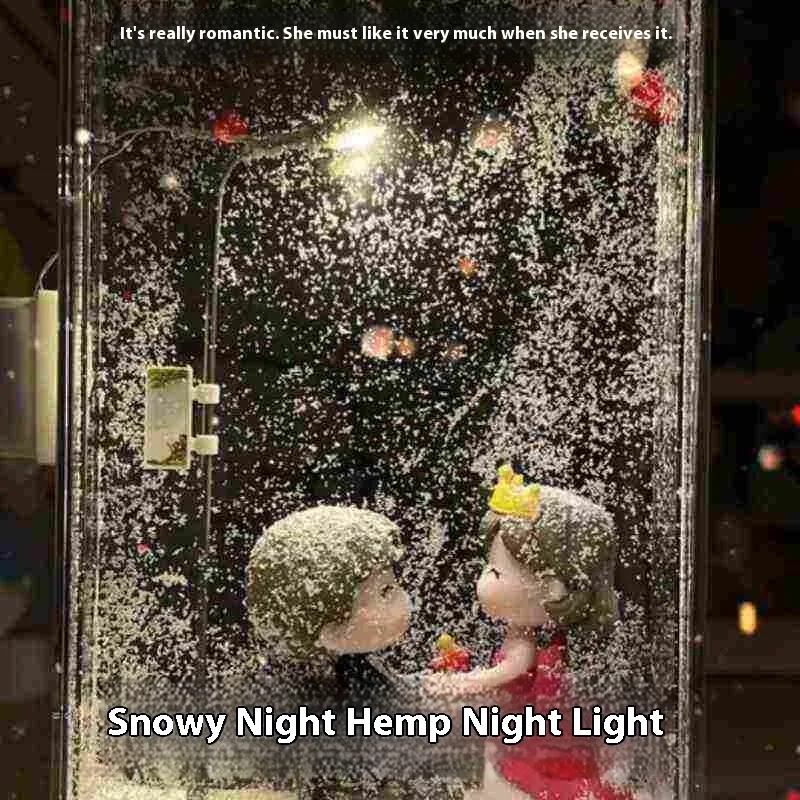 Magic Snowy Landscape Night Lights Small Street Light Snowy Flowing Night DIY Christmas Lights Christmas Desktop Decor Handmade – image 3