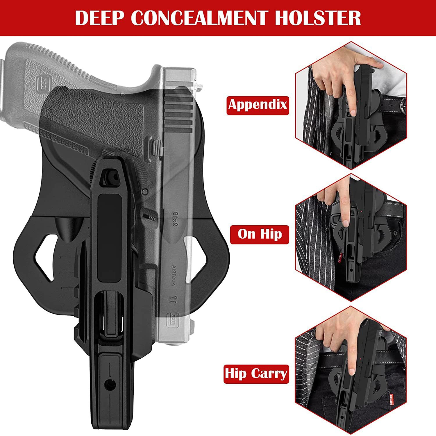 Title 3, Suitable For 9mm SW40 357 Rail Gun Holster