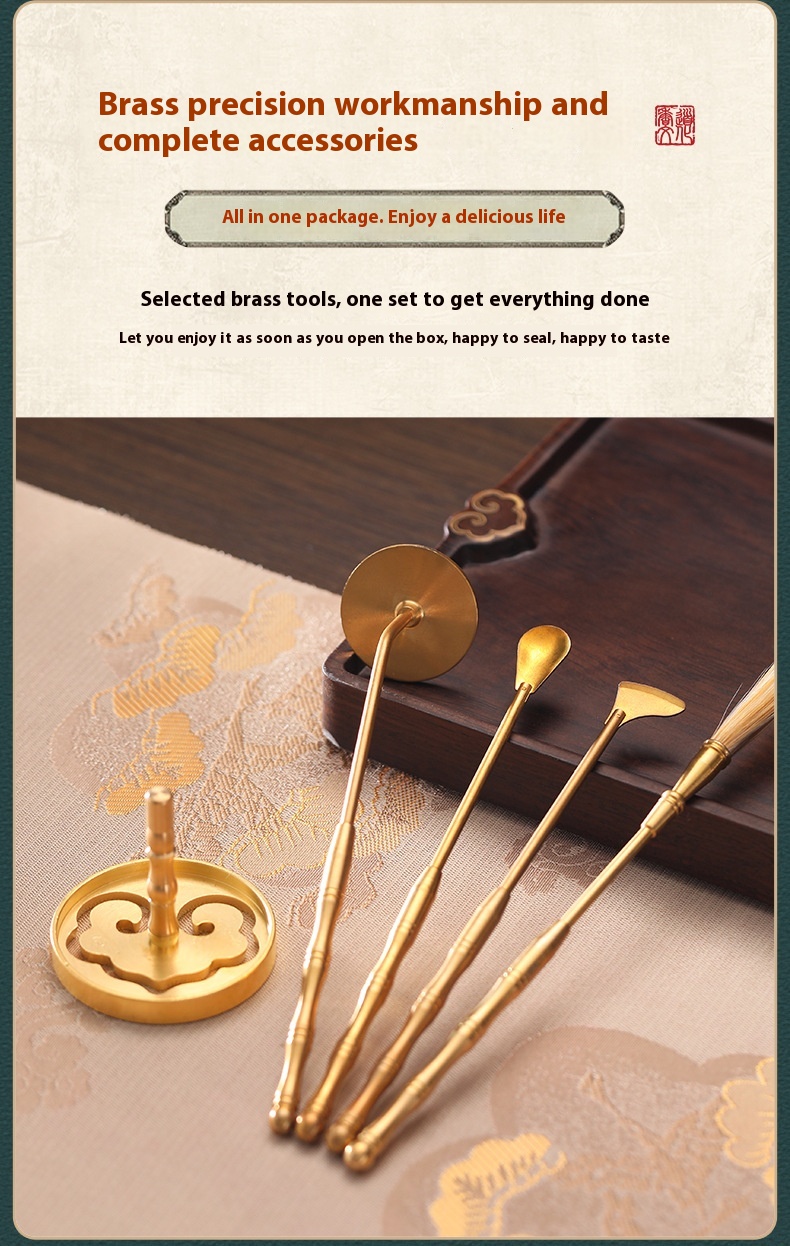 Title 9, Household Zen Pure Koperen Incense Seal Tool. C...