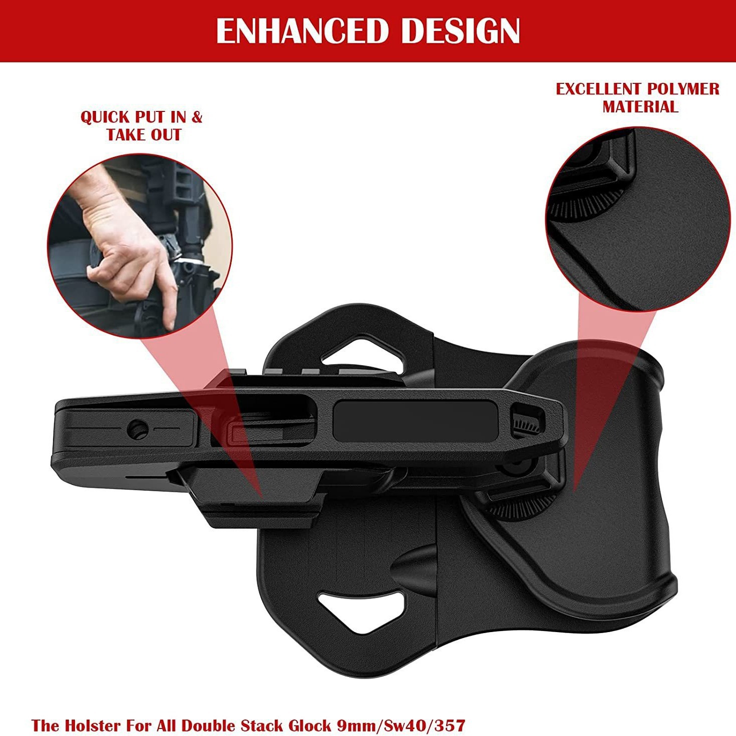 Title 4, Suitable For 9mm SW40 357 Rail Gun Holster