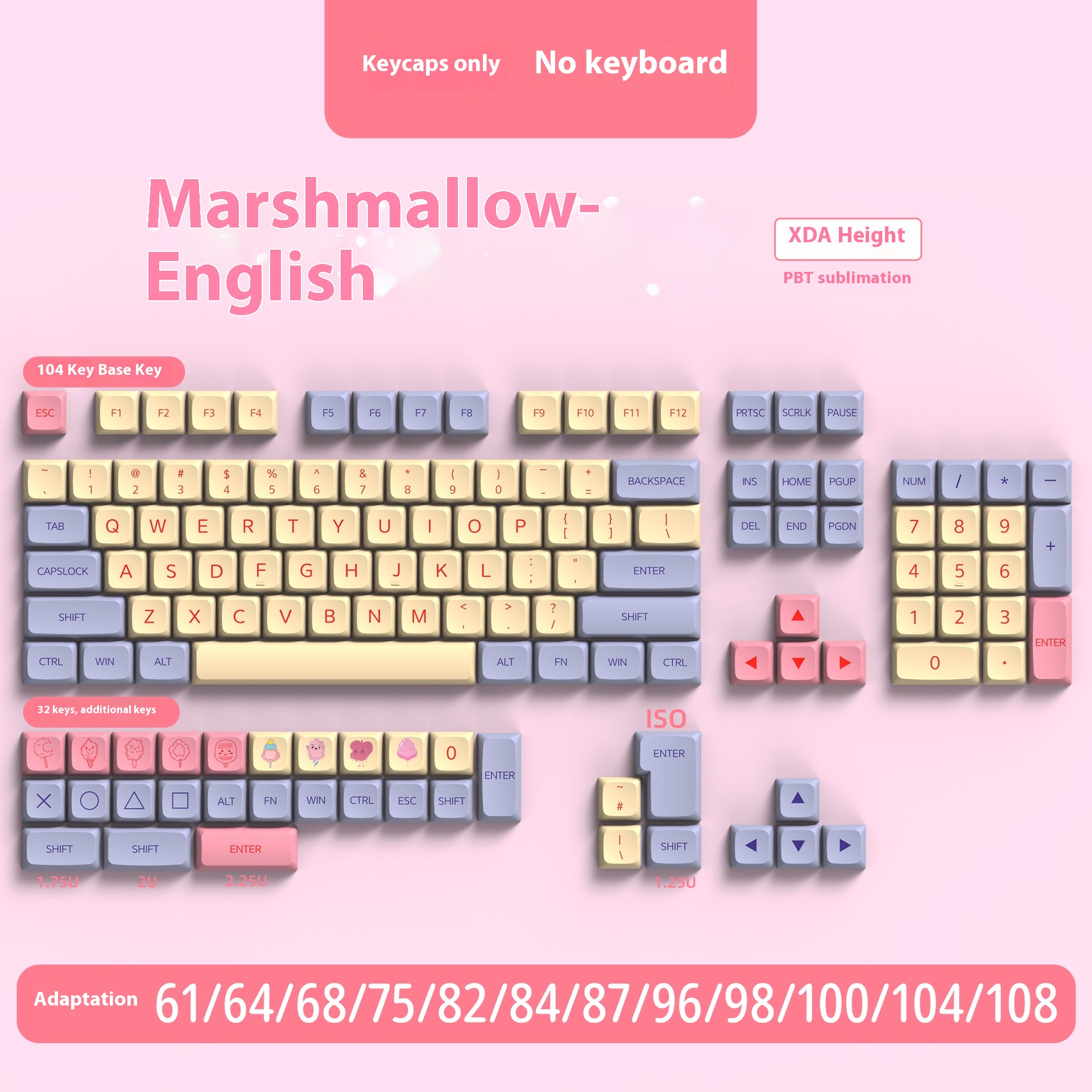136 Keys Cotton Candy English