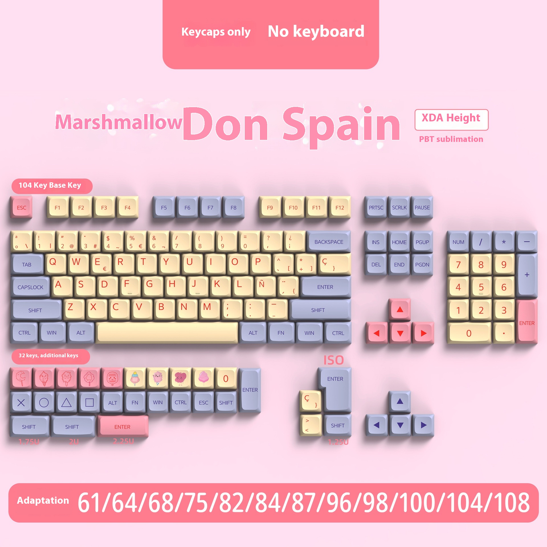 136 Keys Cotton Candy Spanish