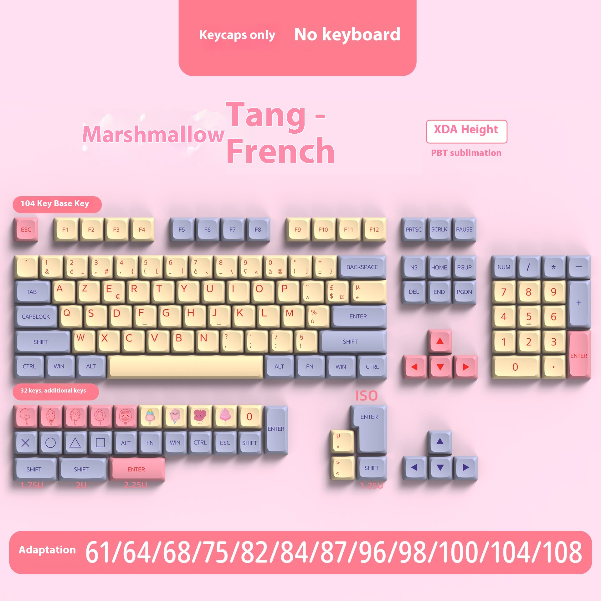 136 Keys Cotton Candy French