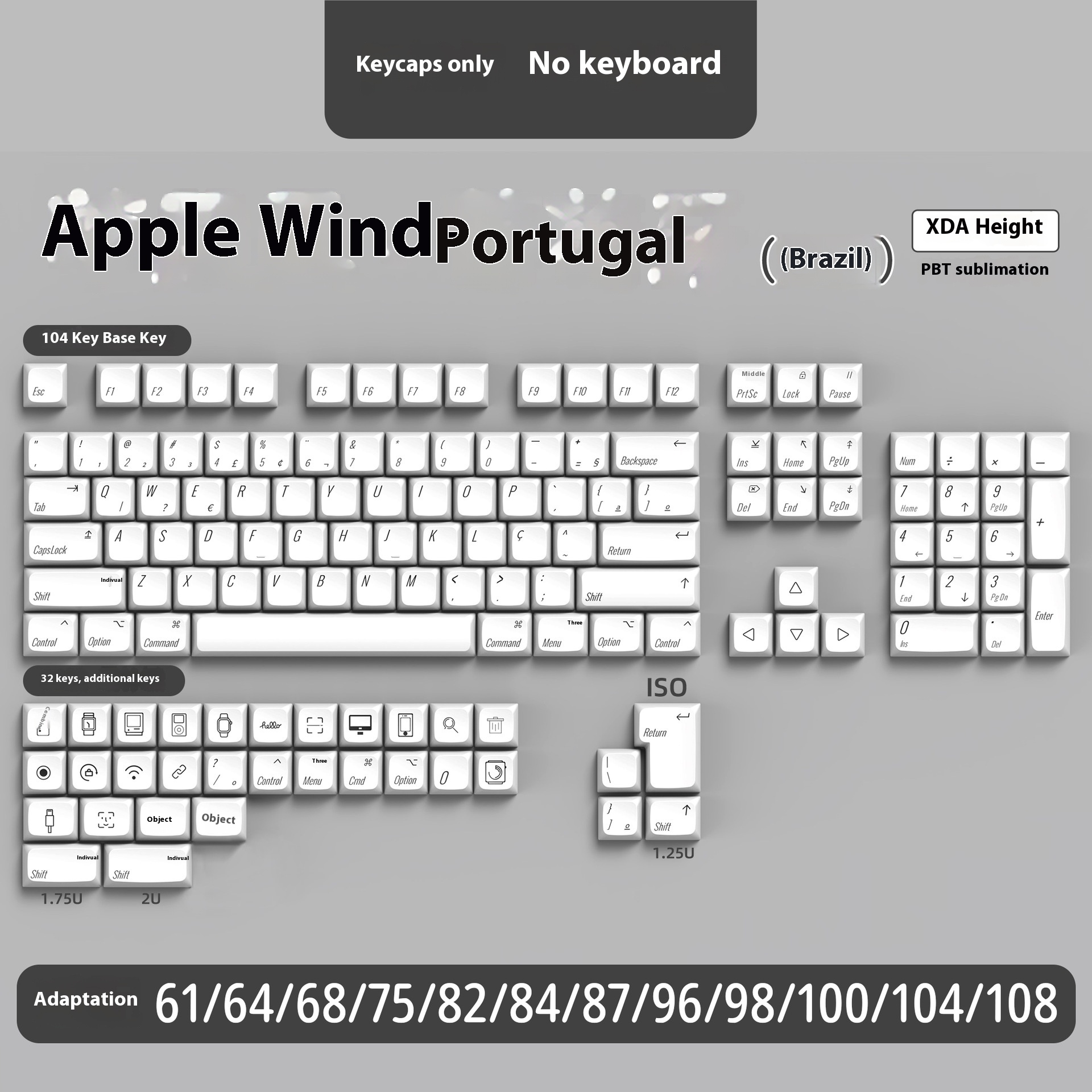 136 Keys White Portuguese