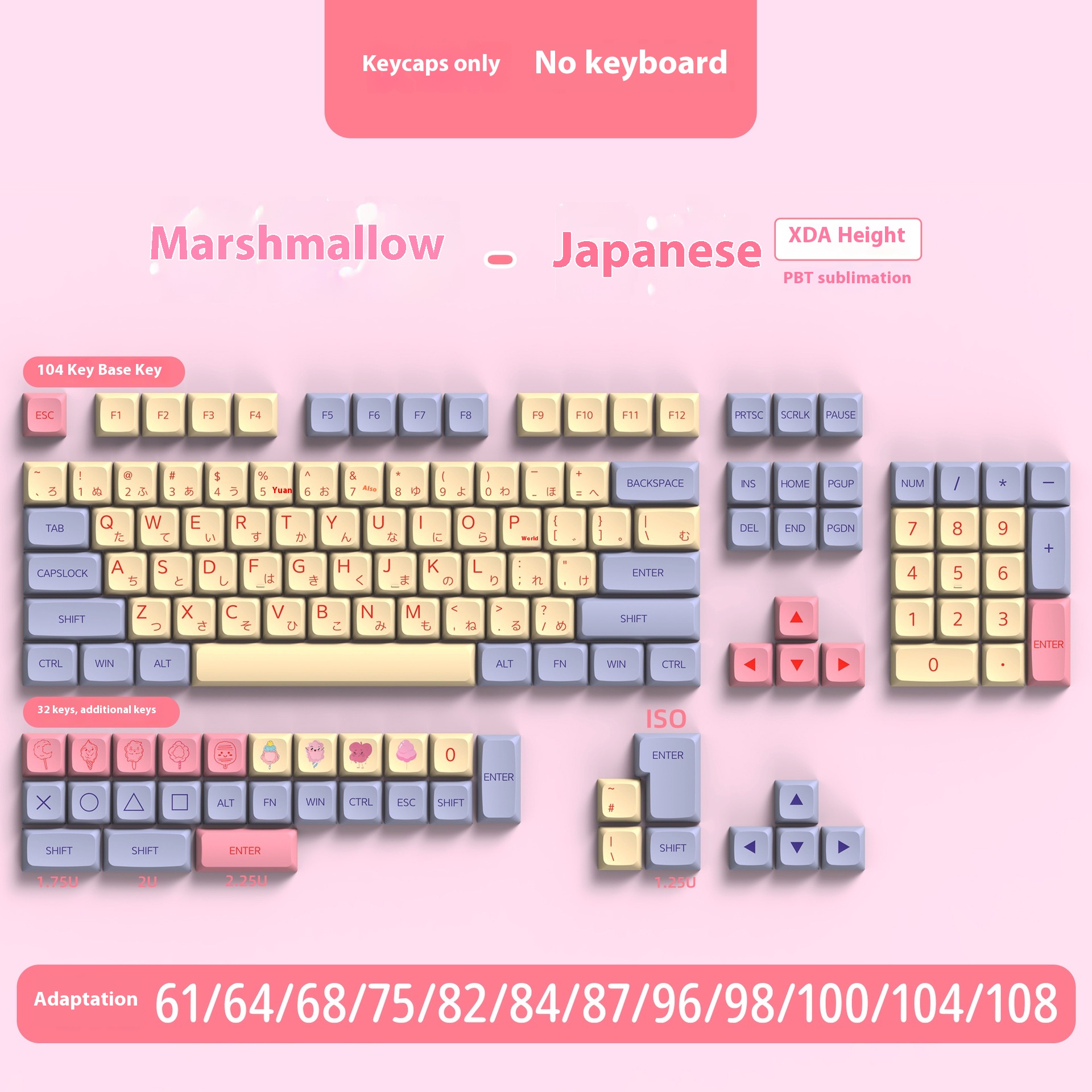 136 Keys Cotton Candy Japanese