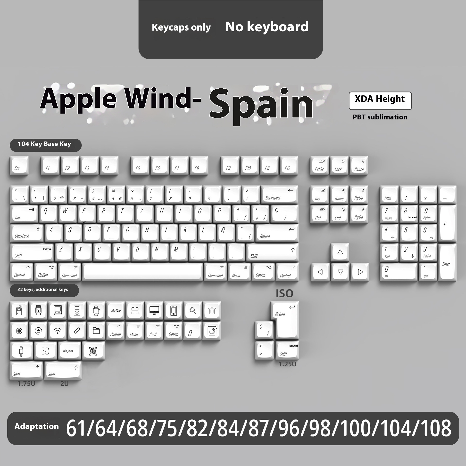 136 Keys Minimal White Spanish
