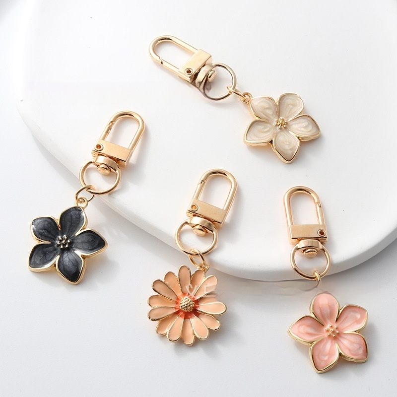 Title 6, Cute Handmade Oil-spot Glaze Flowers Keychain