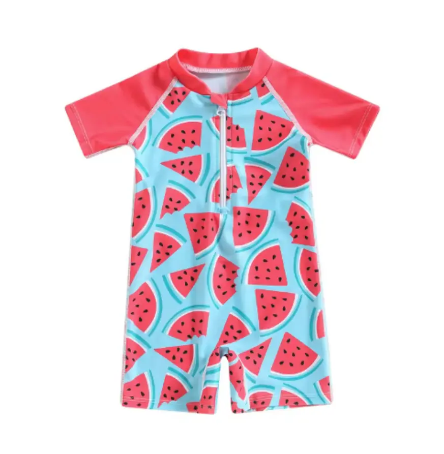 Beach Long Sleeve Sunscreen Baby Girl Surfing Suit Jumpsuit
