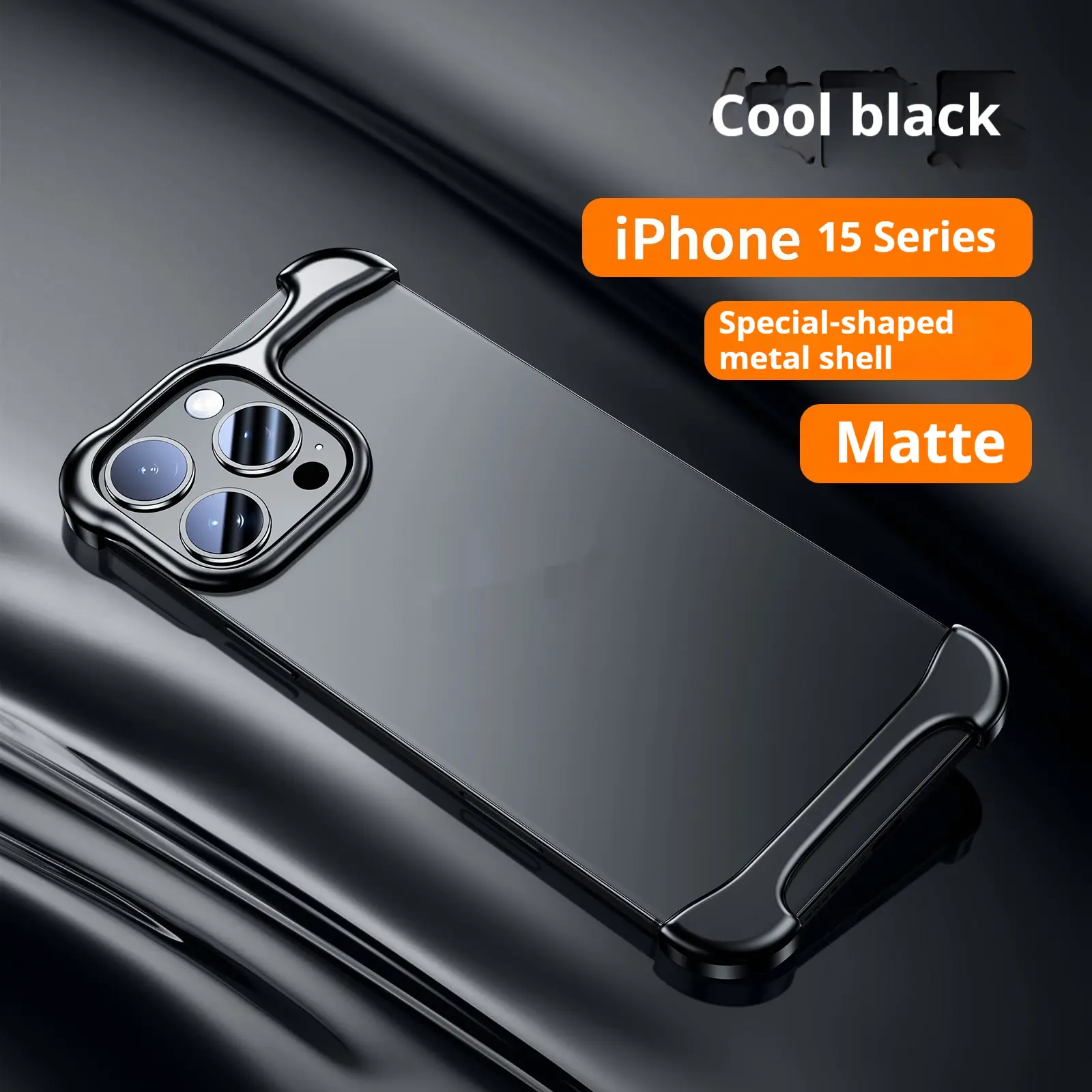 New Seamless Shell Anti-fall Special-shaped Metal Corner Pad Phone Case