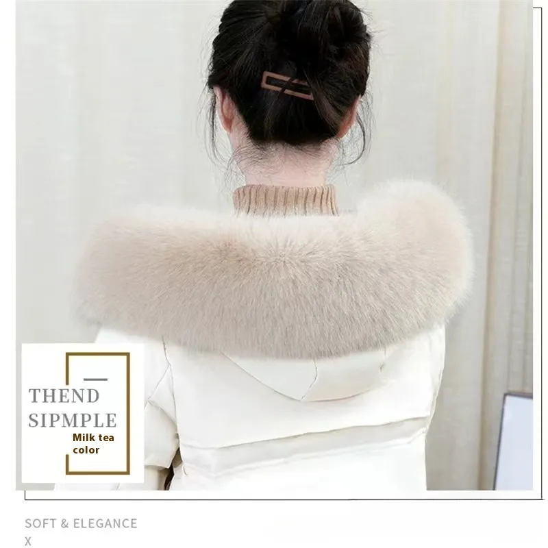 Oversized Fur Collar Down Parka Cotton-padded Jacket - Apricot