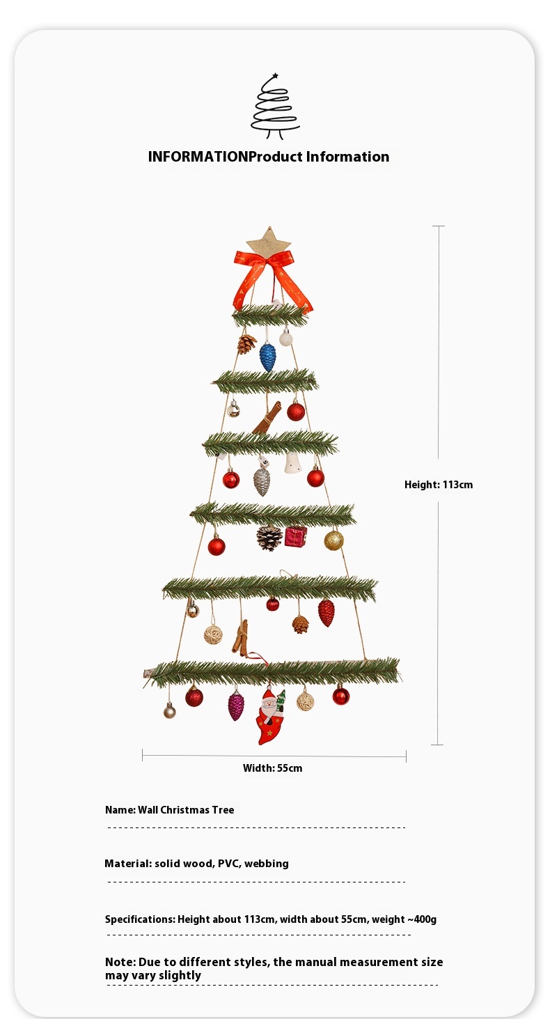 Title 6, Lichtgevende kerstboom van vlies voor muur, ram...