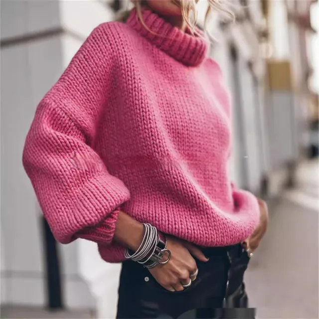 European And American Solid Color Pullover Crew Neck Sweater Pink - Shop at LoveMi