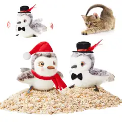Interactive Cat Plush Toys For Indoor Cats Automatic Flapping Bird Cat Toy USB Rechargeable Electronic Pet Enrichment Toys - Christmas Couple Style - View 1