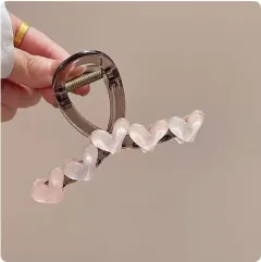 Simple Clip Headdress Back Head Updo - 2Light Pink - View 1