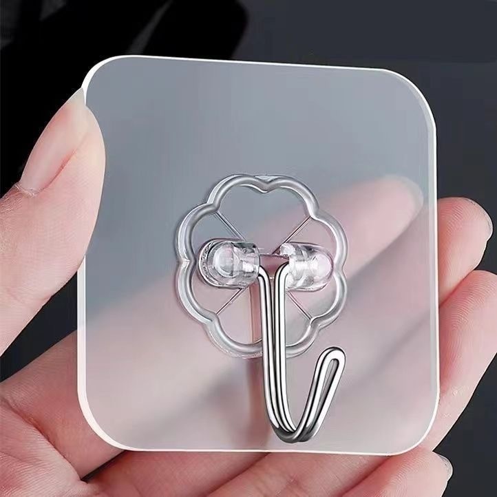 Title 4, Transparent Sticky Hook Punch-free Seamless Hoo...