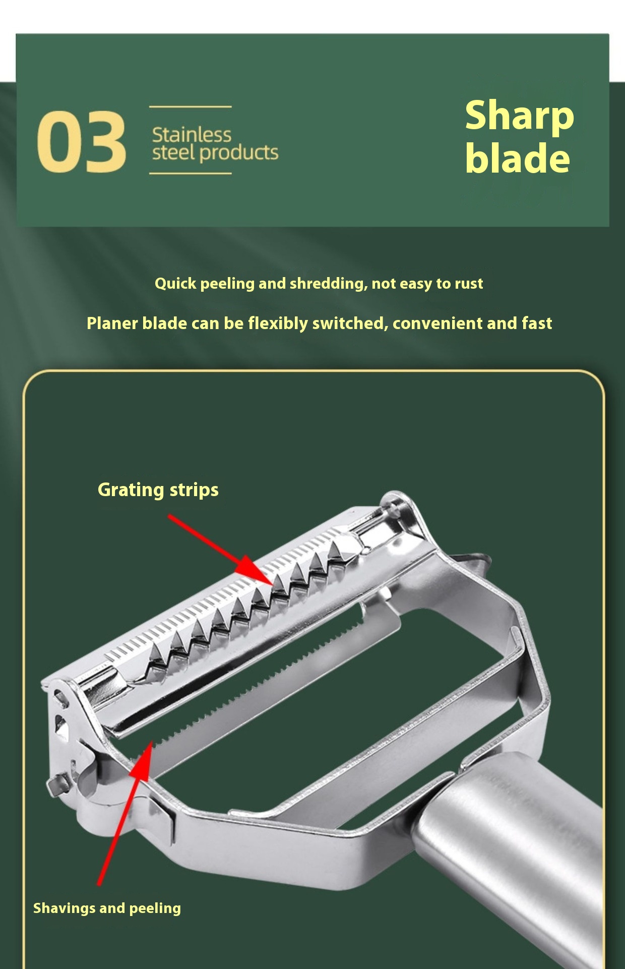 Title 9, Multifunctional 304 Stainless Steel Peeler