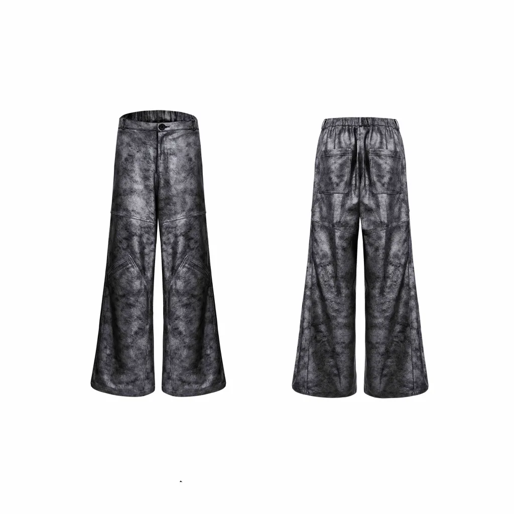 Advanced Loose Silver Wide-leg Casual Pants - Silver