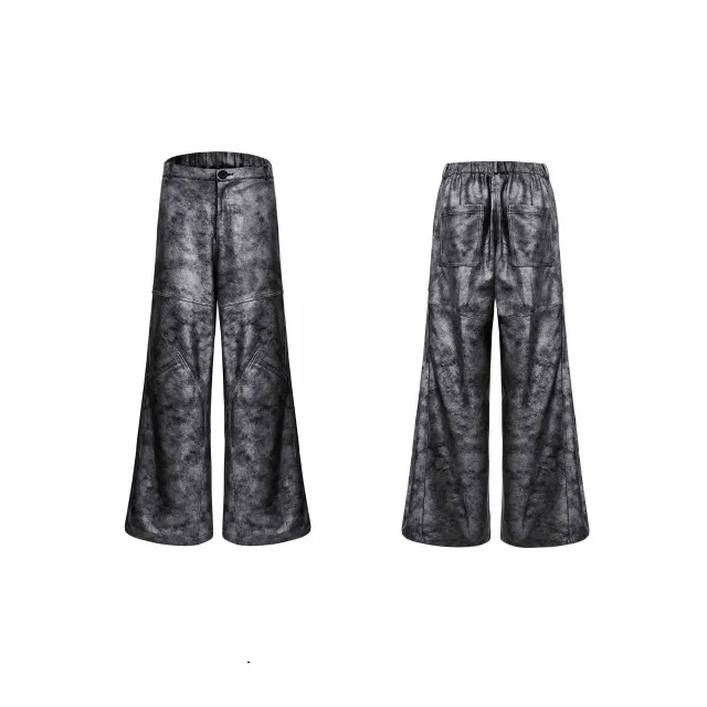 Advanced Loose Silver Wide leg Casual Pants Silver - Shop at LoveMi