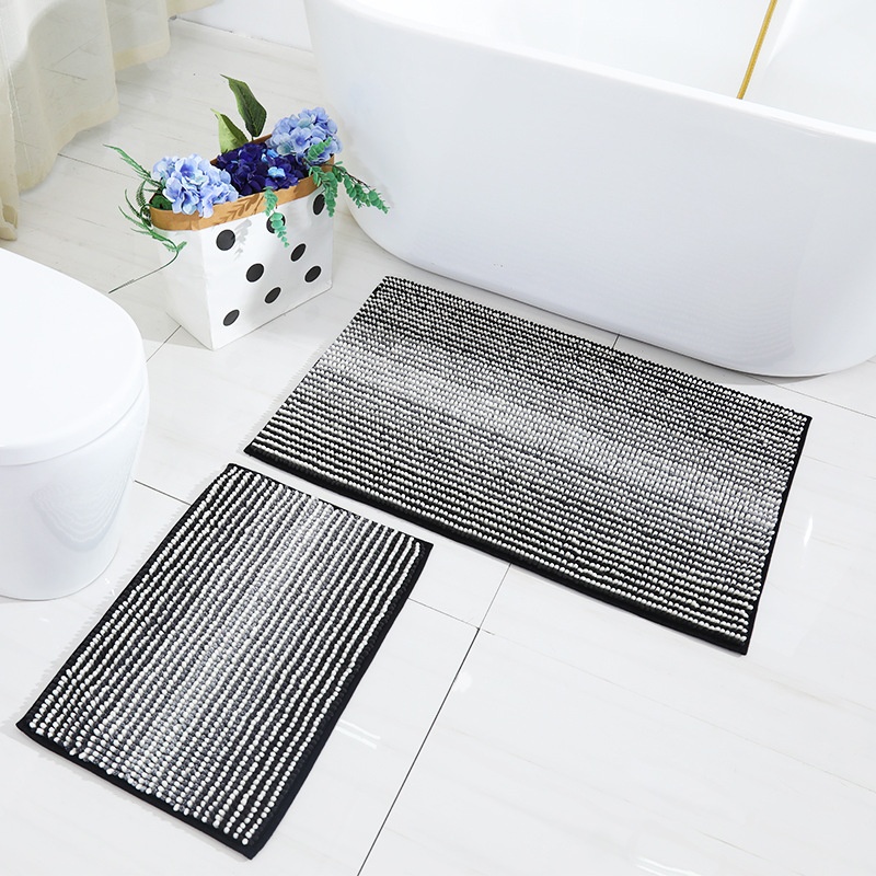 Title 8, Striped Gradient Chenille Home Ground Mat Non-s...