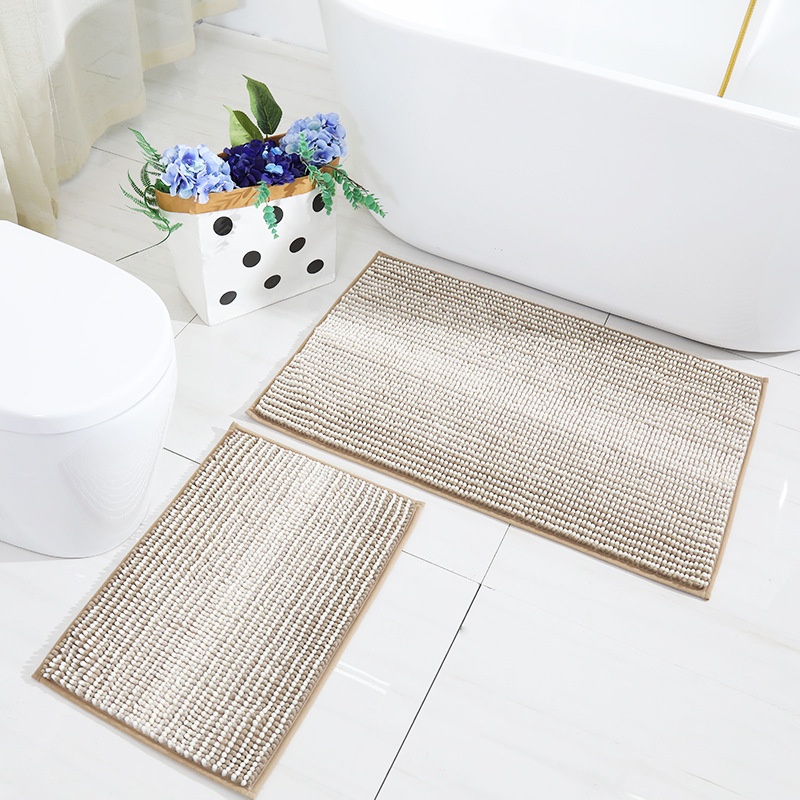 Title 7, Striped Gradient Chenille Home Ground Mat Non-s...