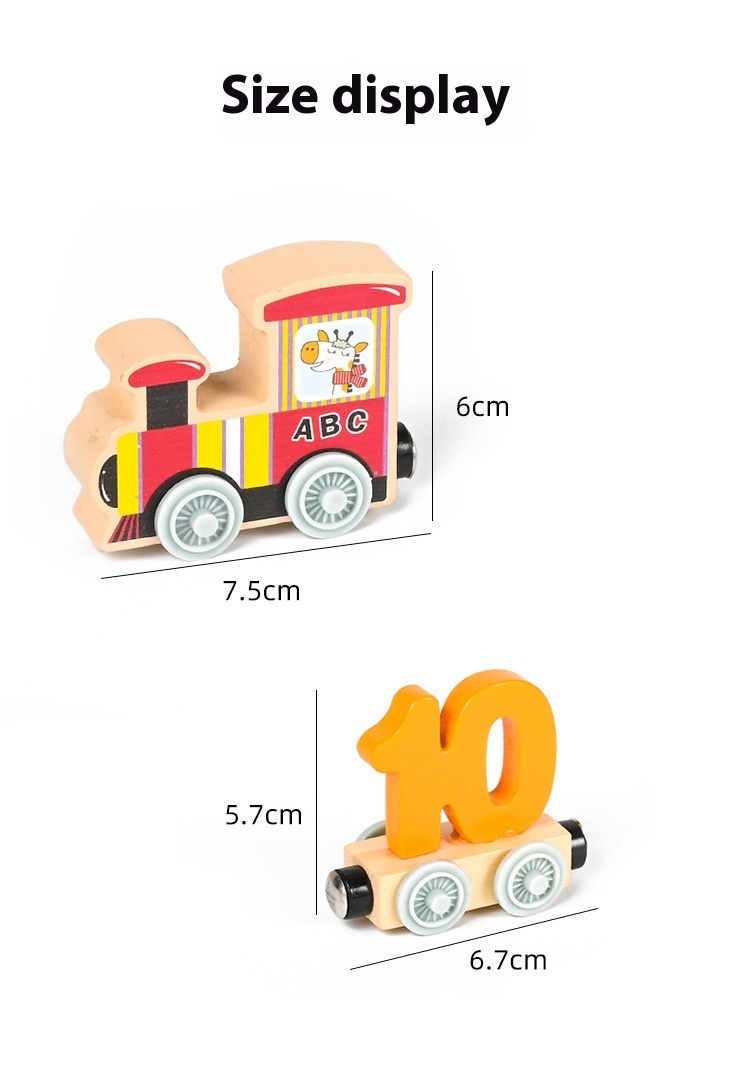 Title 2, Magnetic Train Toy For Boys And Girls Wood Asse...