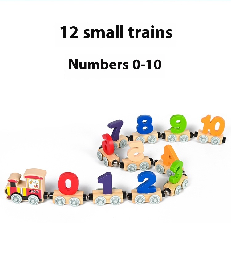 Title 10, Magnetic Train Toy For Boys And Girls Wood Asse...