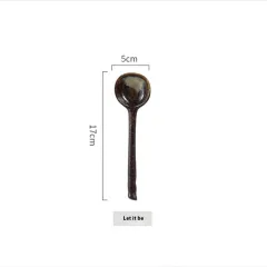 Restaurant Home Kitchen Utensils Creative Retro Ceramic Long Handle Spoon - Bamboo Spoon - View 1