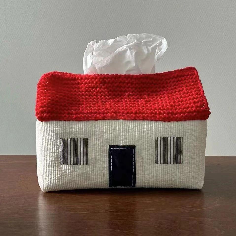 Title 1, Handmade Cute House Crocheted Cloth Tissue Cove...