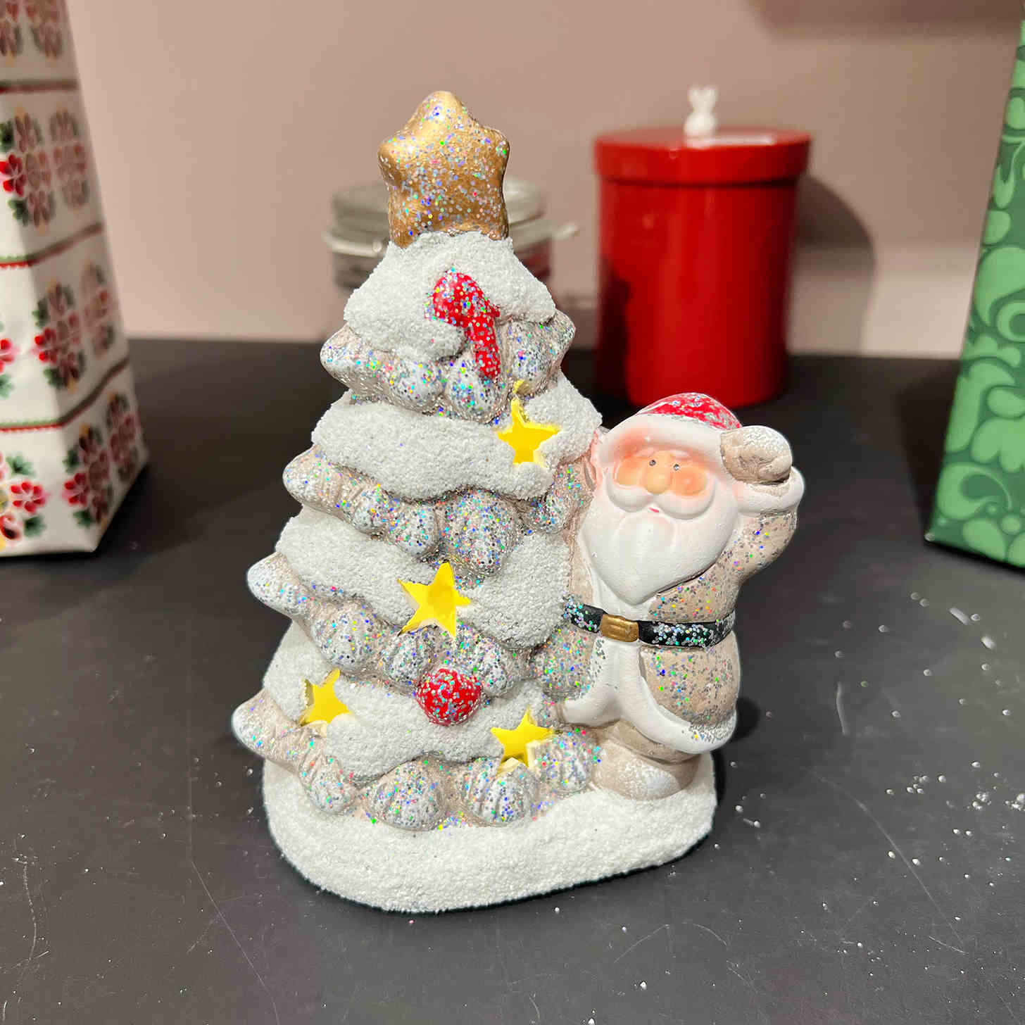 Title 2, Christmas Snow House Glowing Small Ceramic Orna...