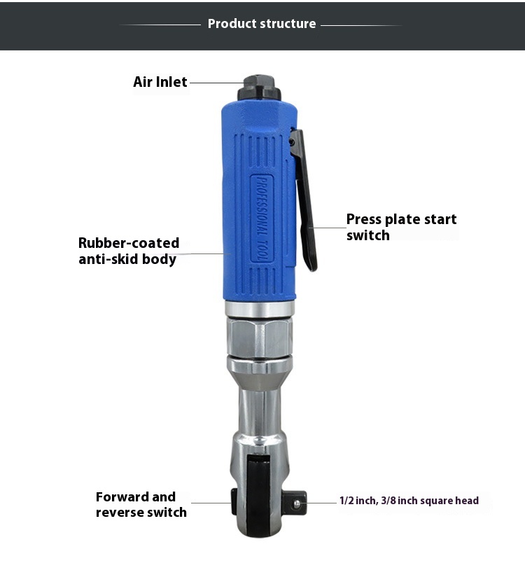 Title 13, Pneumatic Ratchet Wrench 90 Degree L Right Angle