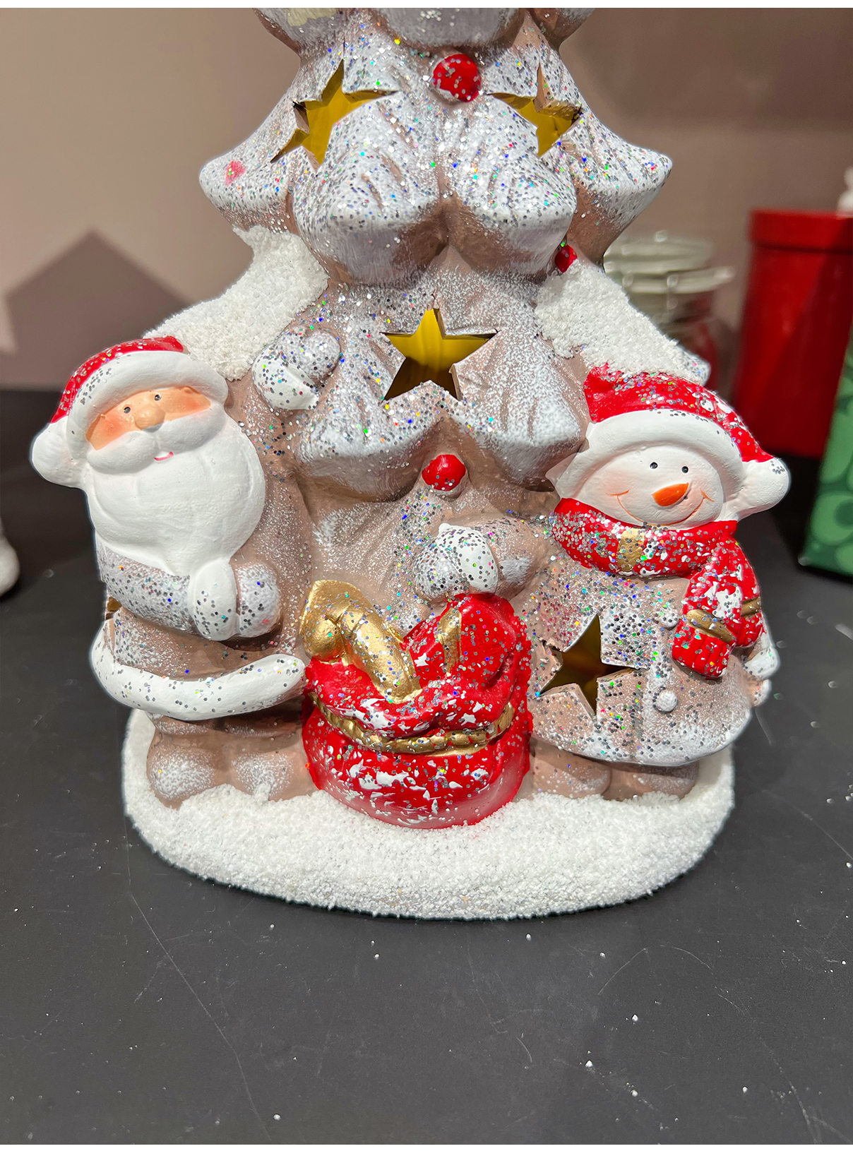 Title 6, Christmas Snow House Glowing Small Ceramic Orna...