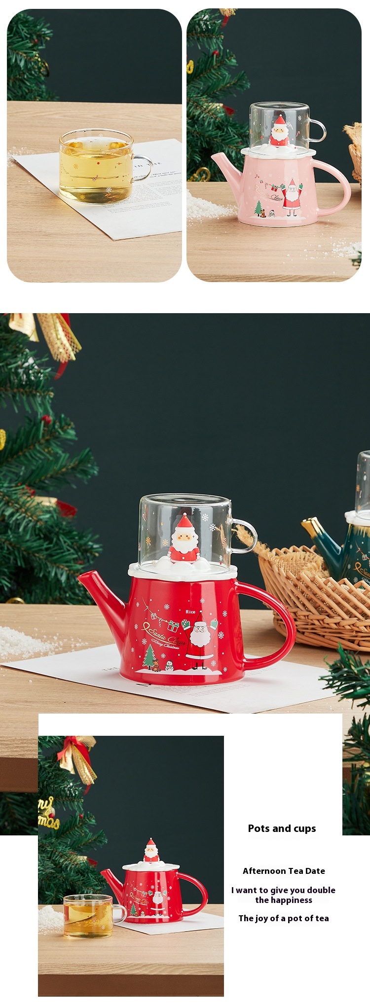 Title 5, Creative Three-dimensional Santa Claus Tea Set ...