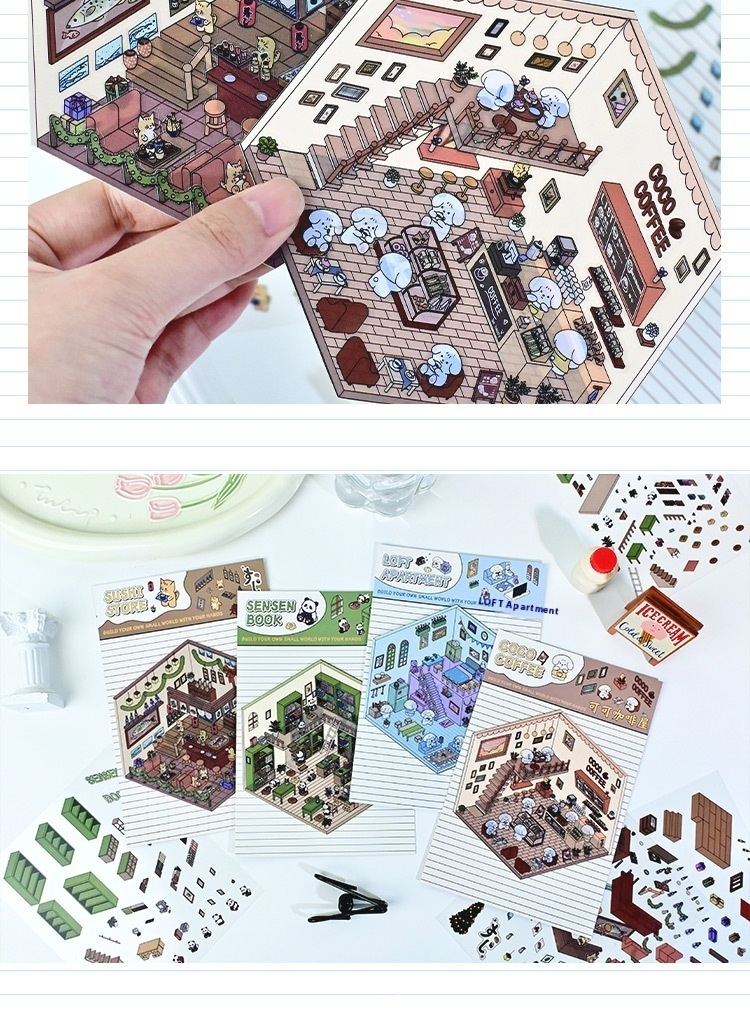 Title 13, Mori Travel 3D Storage Landscape Sticker Cottage