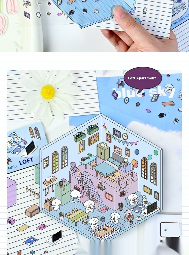 Title 14, Mori Travel 3D Storage Landscape Sticker Cottage