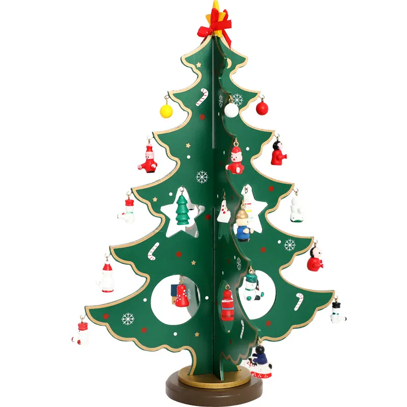 Christmas Decorations Creative Christmas Tree Desktop Decoration Decorations Wood Christmas Tree - Green