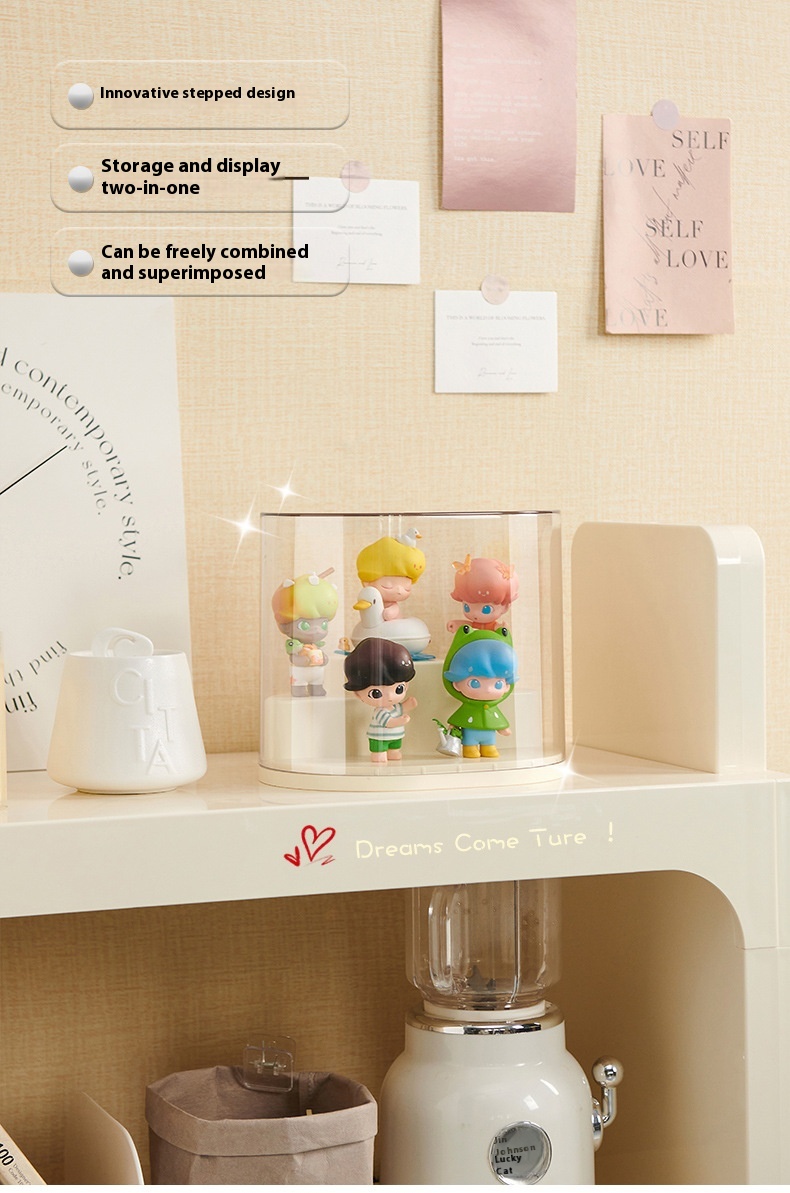 Title 7, Desktop Dustproof Cream Wind Display Organizer