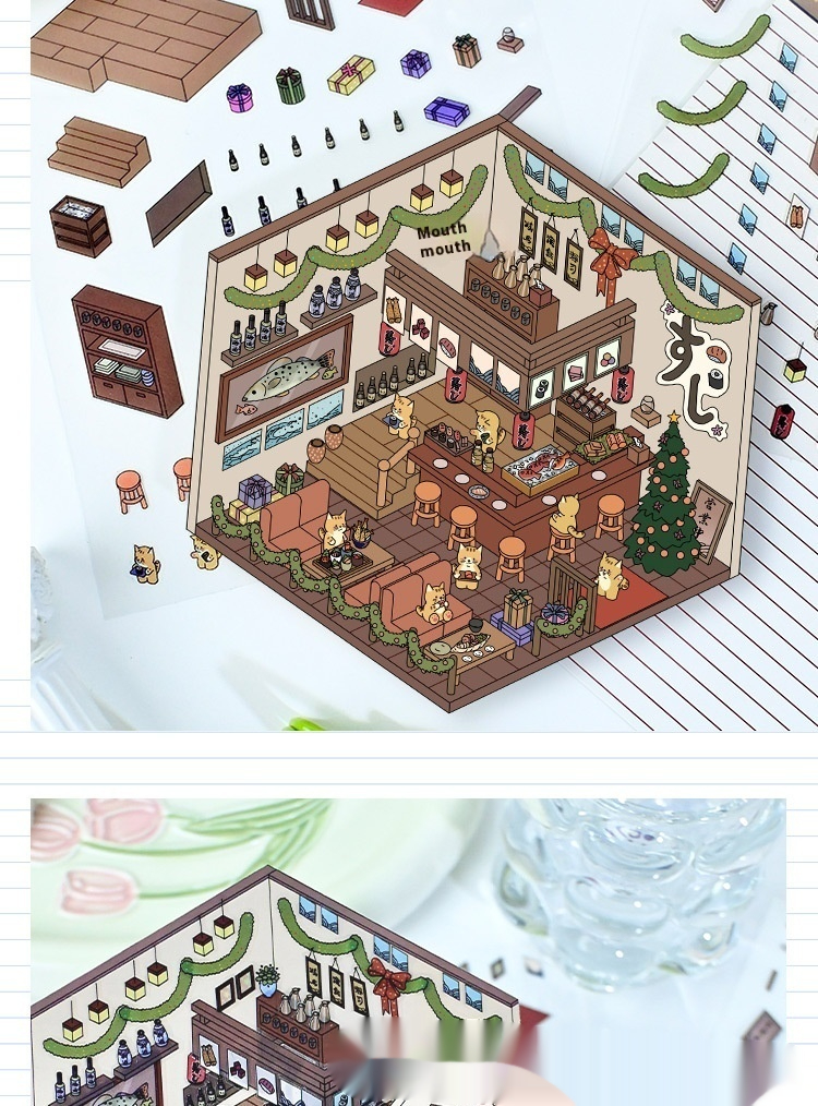 Title 10, Mori Travel 3D Storage Landscape Sticker Cottage