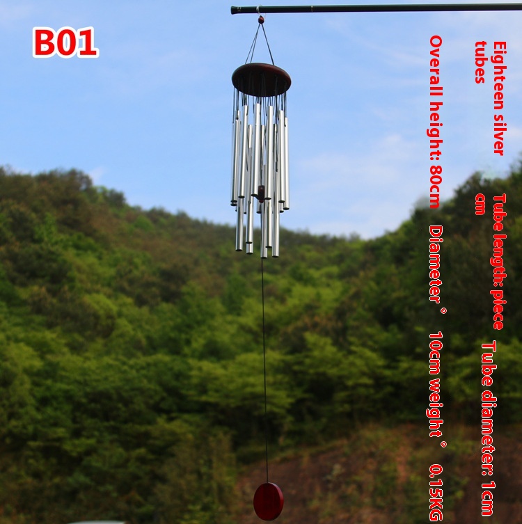 Title 3, Large Solid Wood Bronze Wind Chimes Metal Multi...