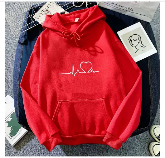 Fleece casual plus size hoodie fashion sport hoodie for women - Red1