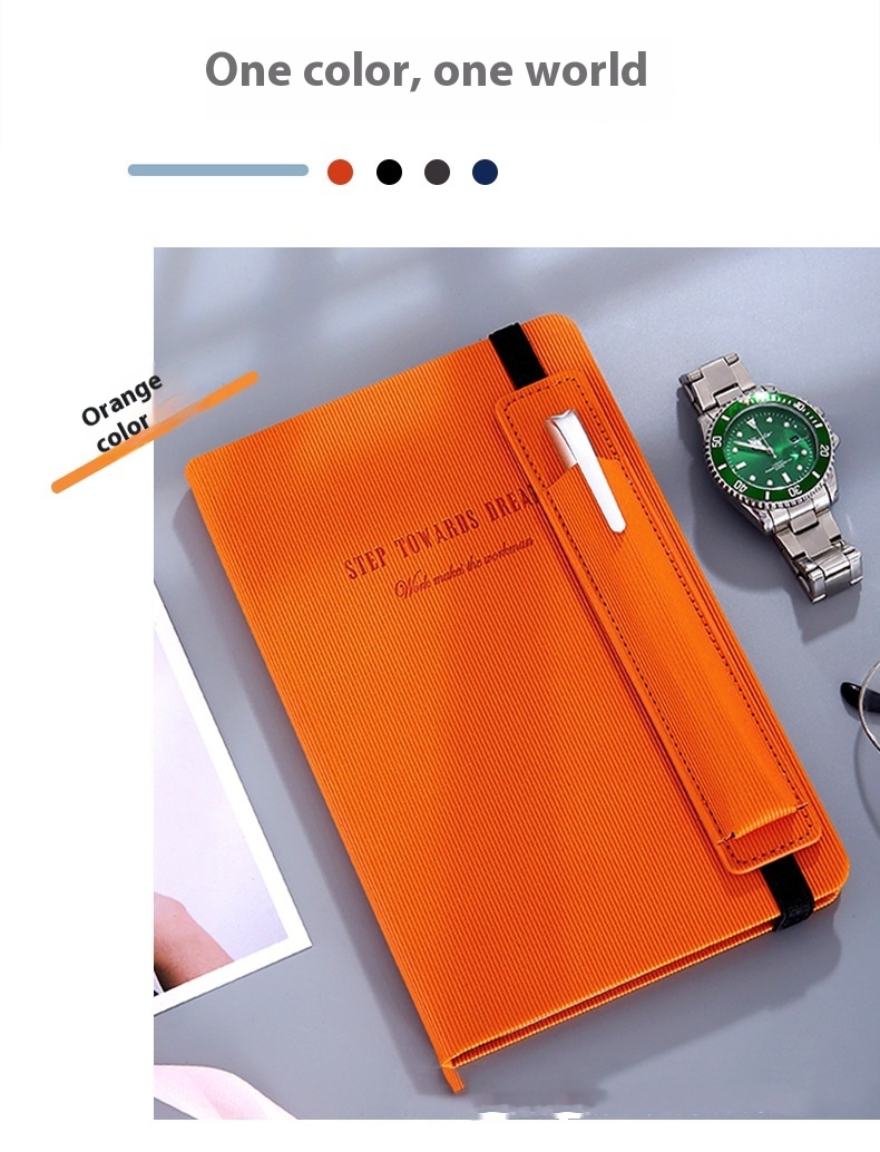 A5 Strap Notebook Pen Insert Leather Surface - Image 5