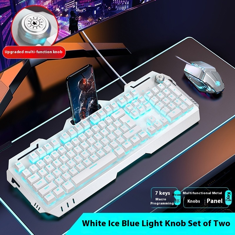 White Ice Blue Light G9 Mouse