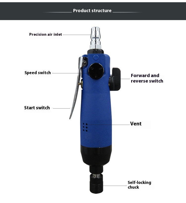 Title 10, Straight 5h Pneumatic Screw Driver Screwdriver