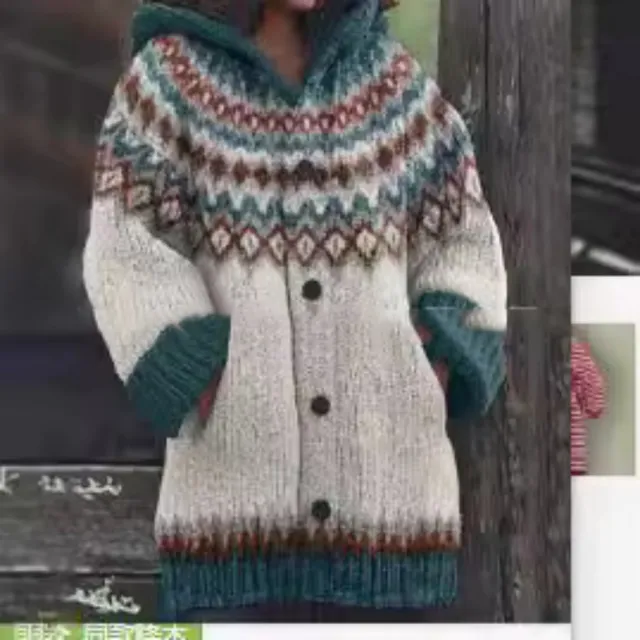 Retro Coat Lazy Hooded Knitted Qs52 1 - Shop at LoveMi
